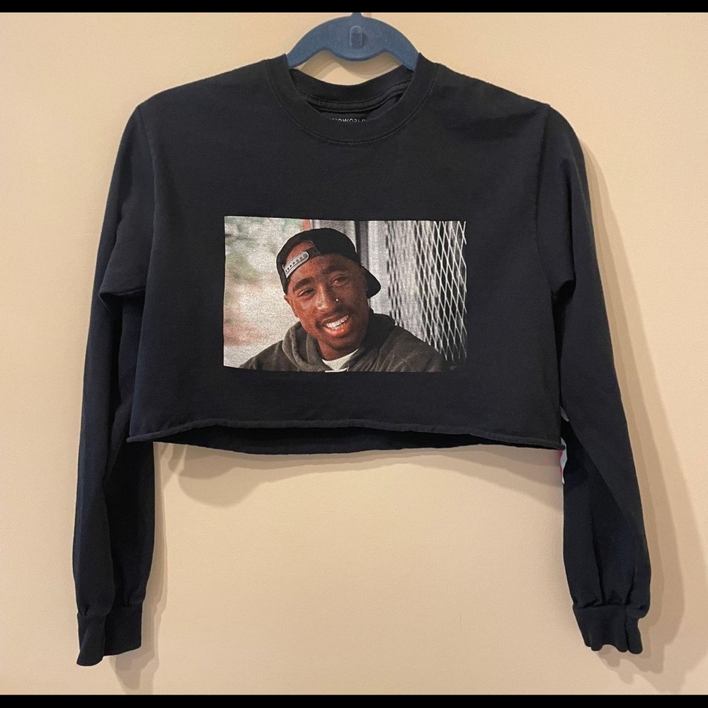 Tupac long sleeve poetic justice crop top